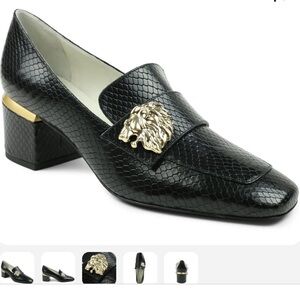 Bruno Magli Clarence Black Snake-Print Leather Loafers - Made in Italy